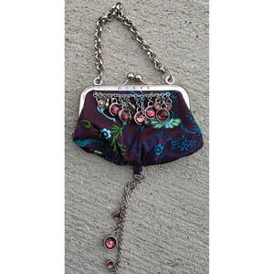 Vintage Guess Kiss Lock, Jeweled Boho Pouch, Y2K Guess Mini Bag